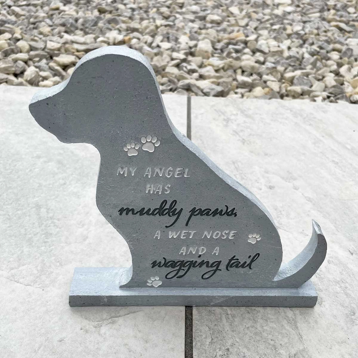 Large 20cm Dog Shaped Memorial Stone