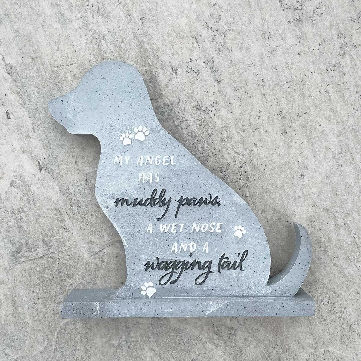 Large 20cm Dog Shaped Memorial Stone