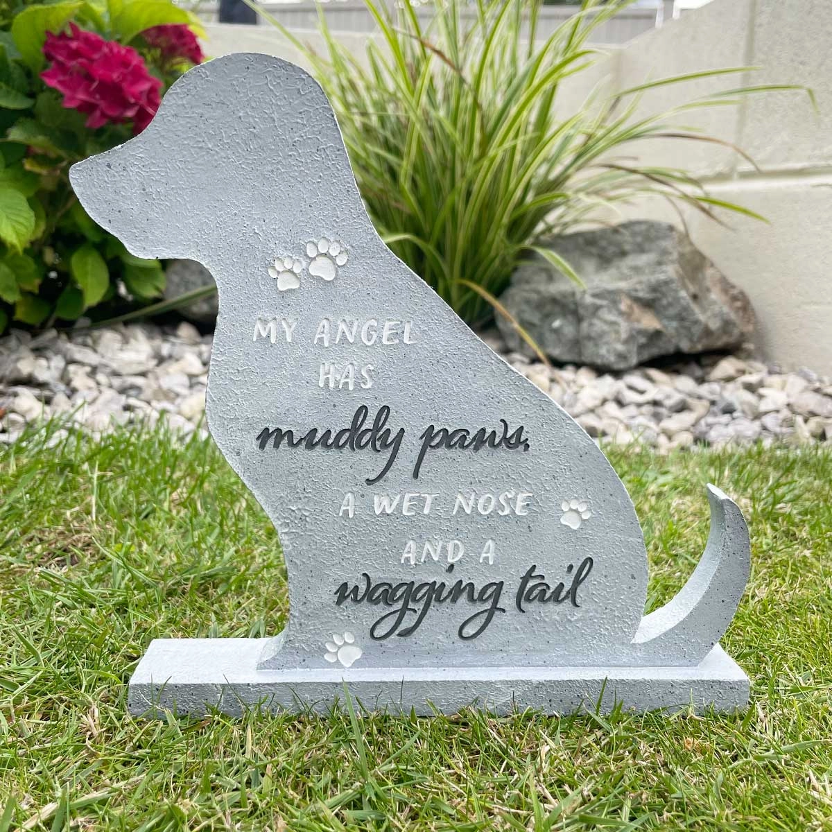 Large 20cm Dog Shaped Memorial Stone