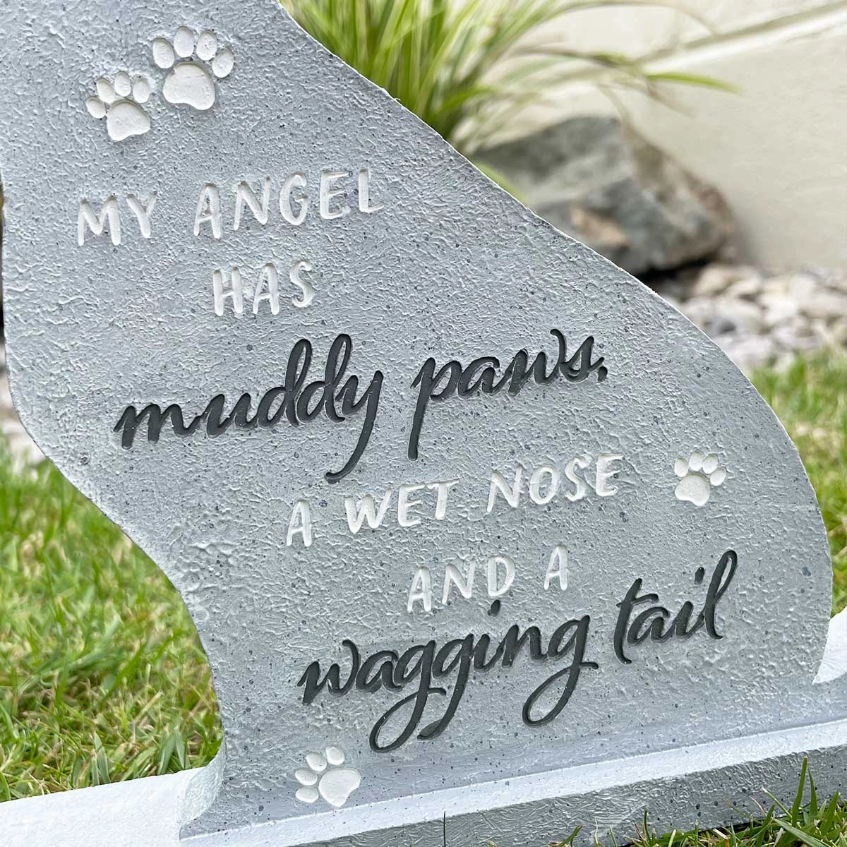 Large 20cm Dog Shaped Memorial Stone