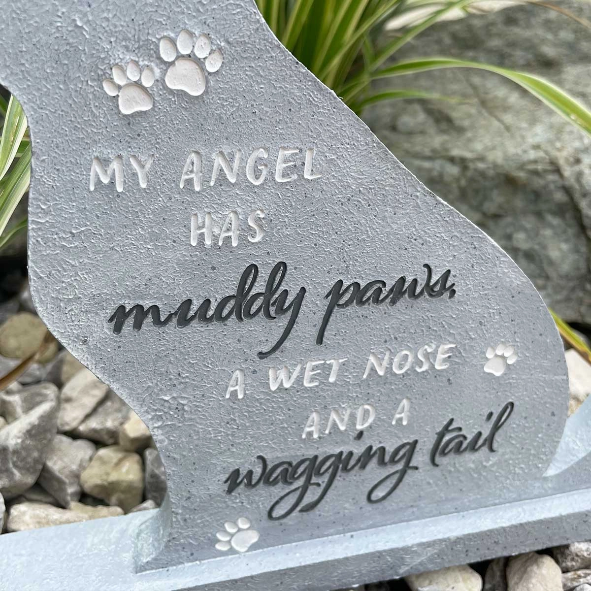 Large 20cm Dog Shaped Memorial Stone