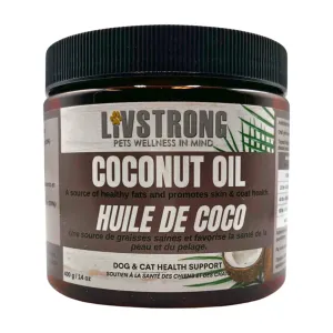 Livstrong Coconut Oil 400g cat vitamins, cat immune support