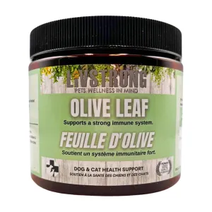 Livstrong Olive Leaf 100g cat vitamins, cat immune support