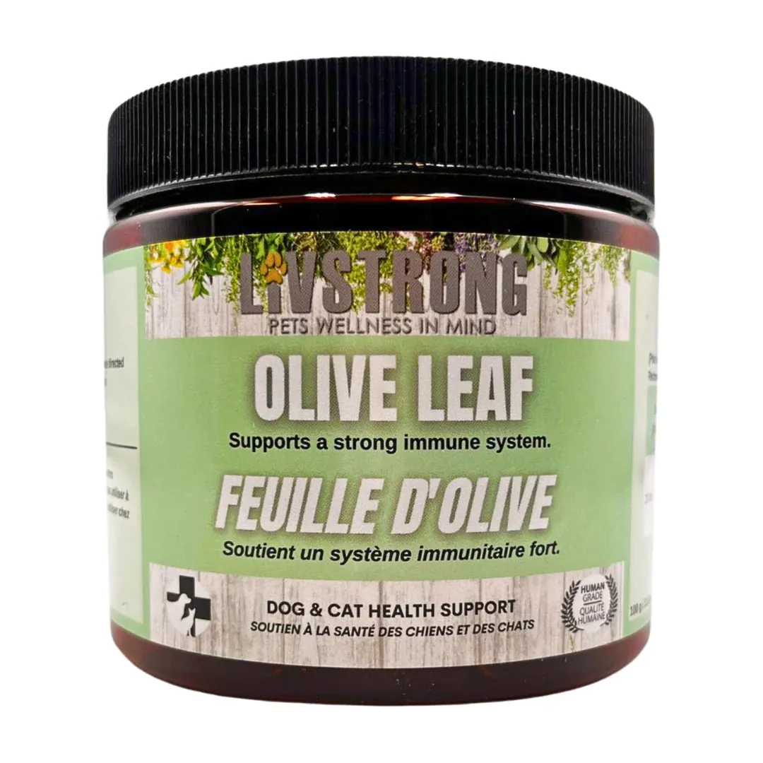 Livstrong Olive Leaf 100g cat vitamins, cat immune support