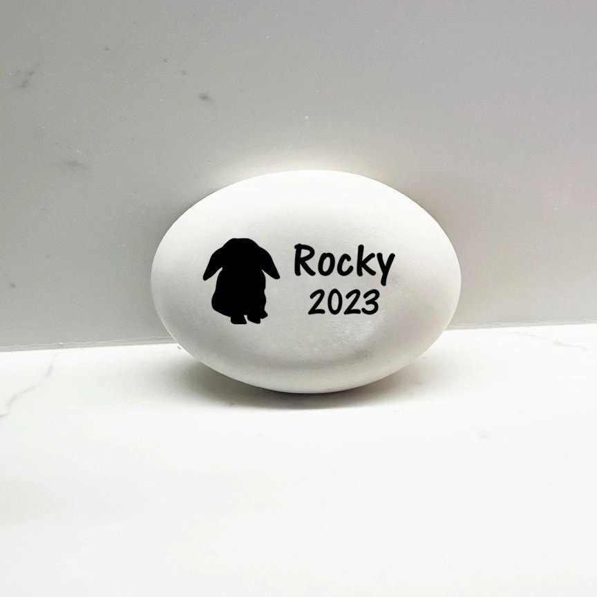 Lop Ear Rabbit Memorial Stone- Personalized Floppy Ear Bunny Memorial Gift