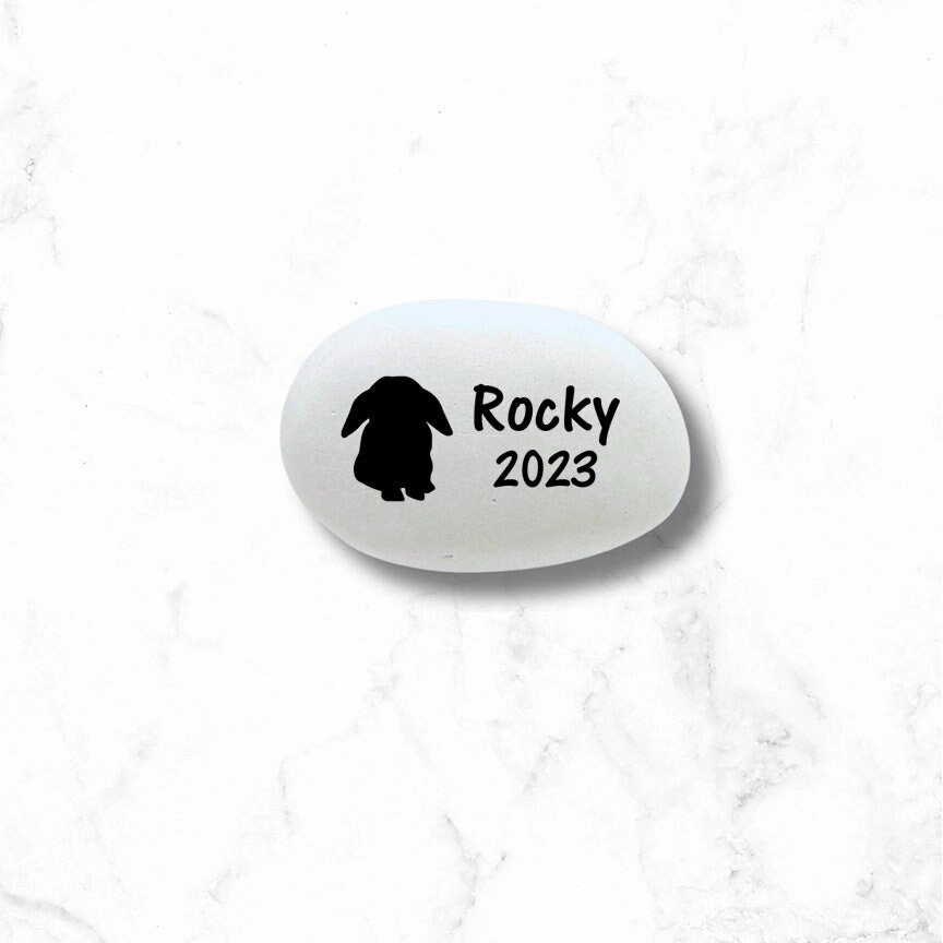 Lop Ear Rabbit Memorial Stone- Personalized Rabbit Keepsake - Bunny Memorial Gift