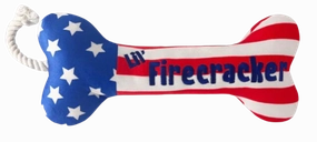 Lulubelle's Power Plush - Lil' Firecracker Bone seasonal cat wear,holiday pet clothes