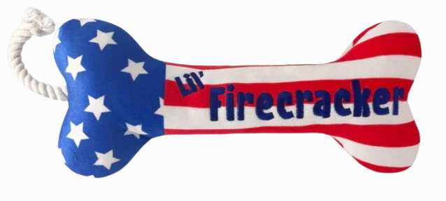 Lulubelle's Power Plush - Lil' Firecracker Bone seasonal cat wear,holiday pet clothes