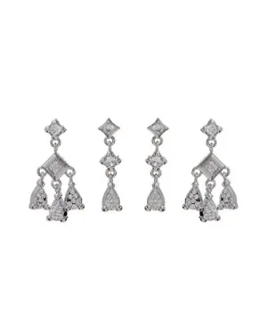 Luv Aj Bezel Charm Stud Set Silver Shoes_Luv-Aj-Jewellery