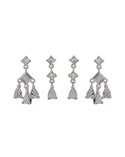 Luv Aj Bezel Charm Stud Set Silver Shoes_Luv-Aj-Jewellery