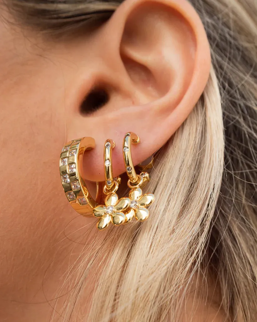 Luv AJ Checkerboard Pave Hoops Gold Shoes_Luv-Aj-Jewellery
