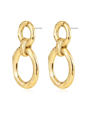 Luv AJ Hammered Loop Hoops Gold Shoes_Luv-Aj-Jewellery