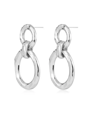 Luv Aj Hammered Loop Hoops Silver Shoes_Luv-Aj-Jewellery