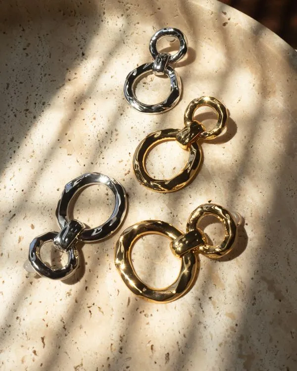 Luv Aj Hammered Loop Hoops Silver Shoes_Luv-Aj-Jewellery