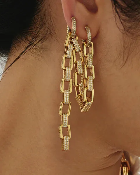 Luv AJ Jagger Chain Double Hoops - Gold Shoes_Luv-Aj-Jewellery