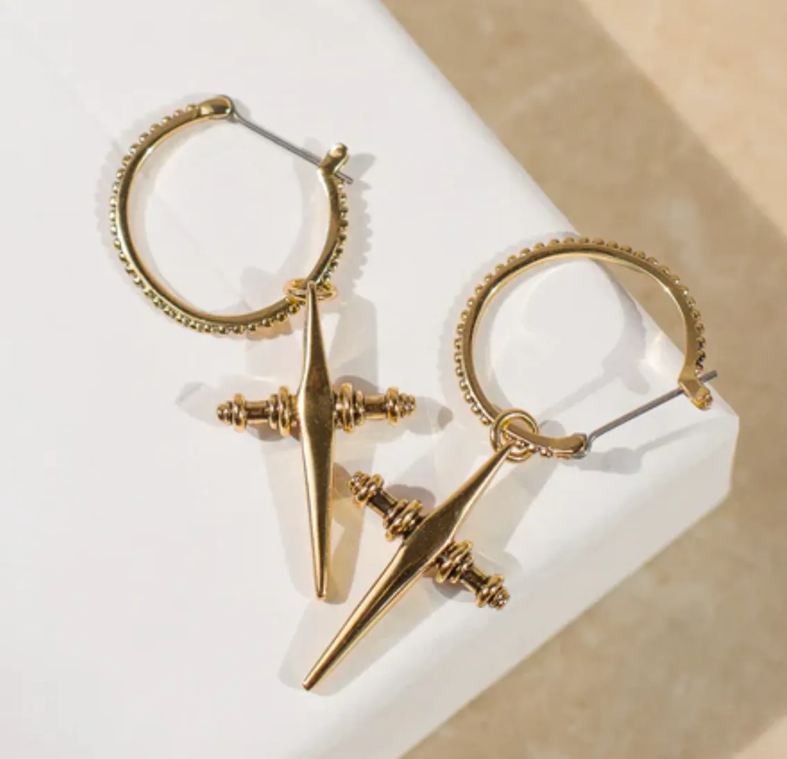 Luv AJ - Large Cross Hoops Gold Shoes_Luv-Aj-Jewellery