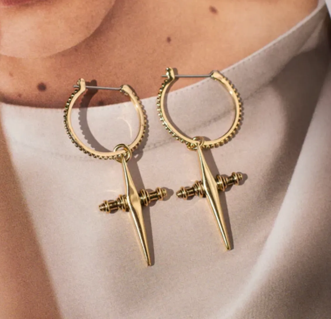 Luv AJ - Large Cross Hoops Gold Shoes_Luv-Aj-Jewellery