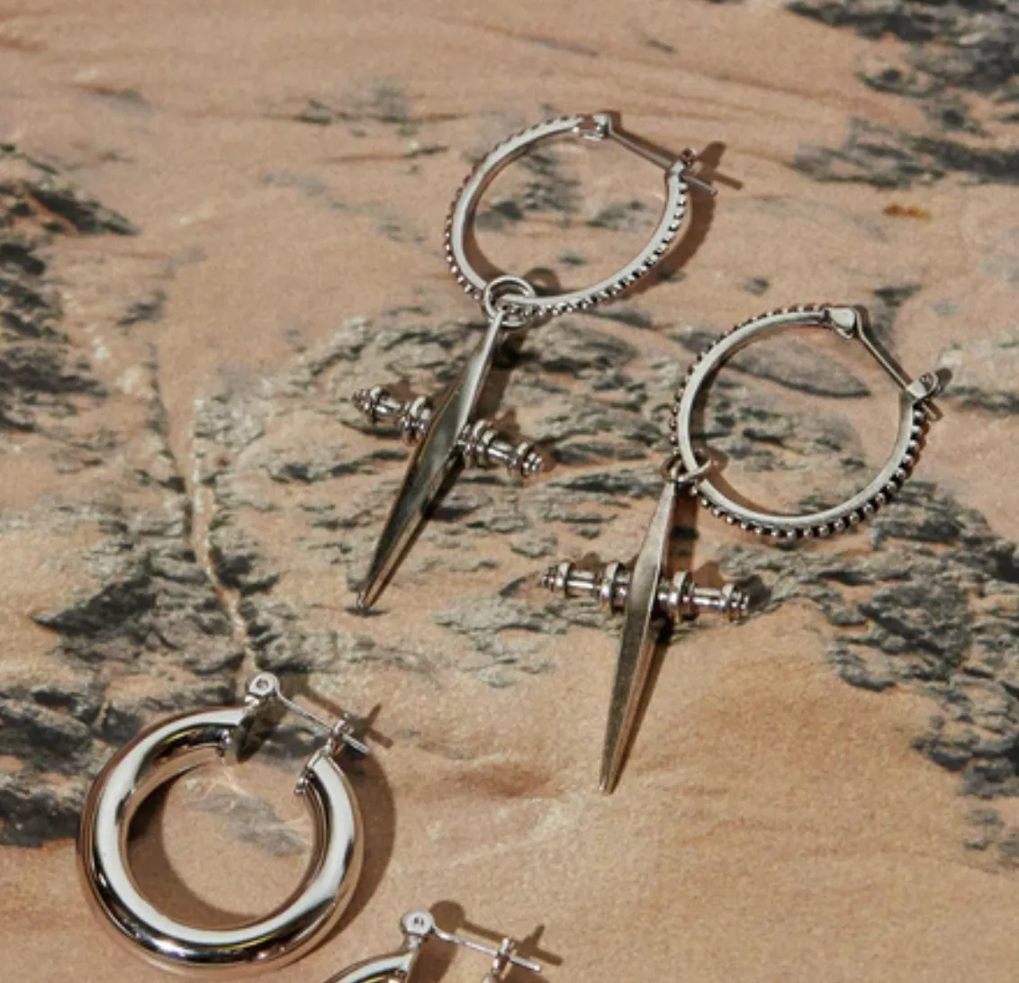 Luv AJ - Large Cross Hoops Silver Shoes_Luv-Aj-Jewellery