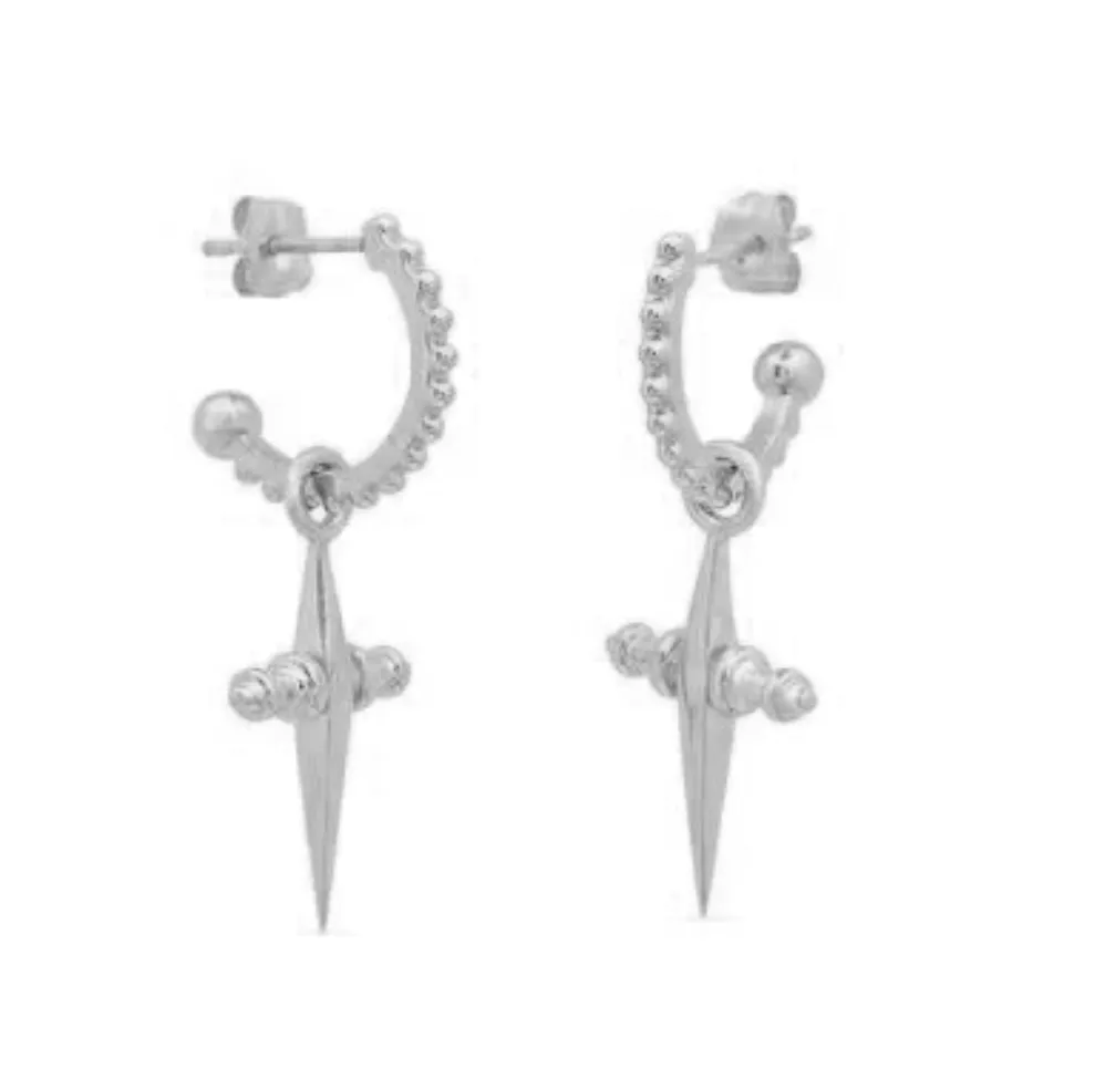 Luv AJ - Mini Cross Hoops Silver Shoes_Luv-Aj-Jewellery