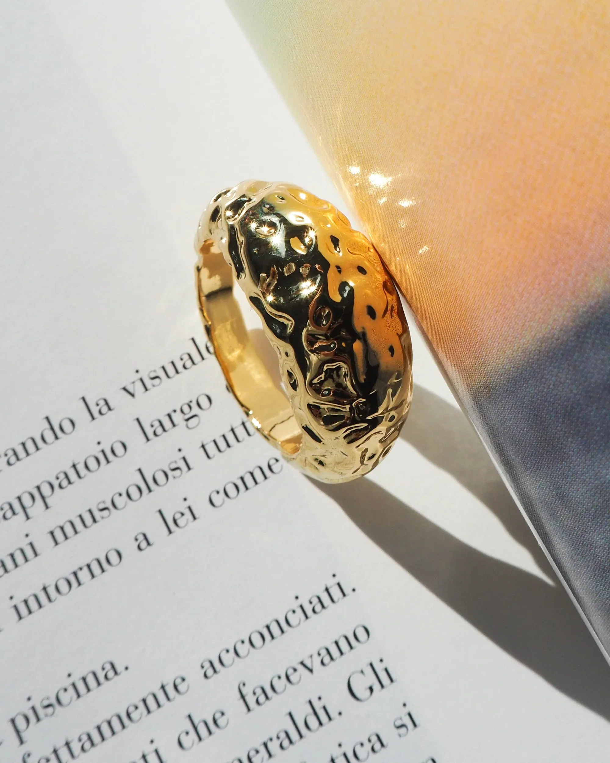 Luv AJ Molten Signet Ring Gold Shoes_Luv-Aj-Jewellery