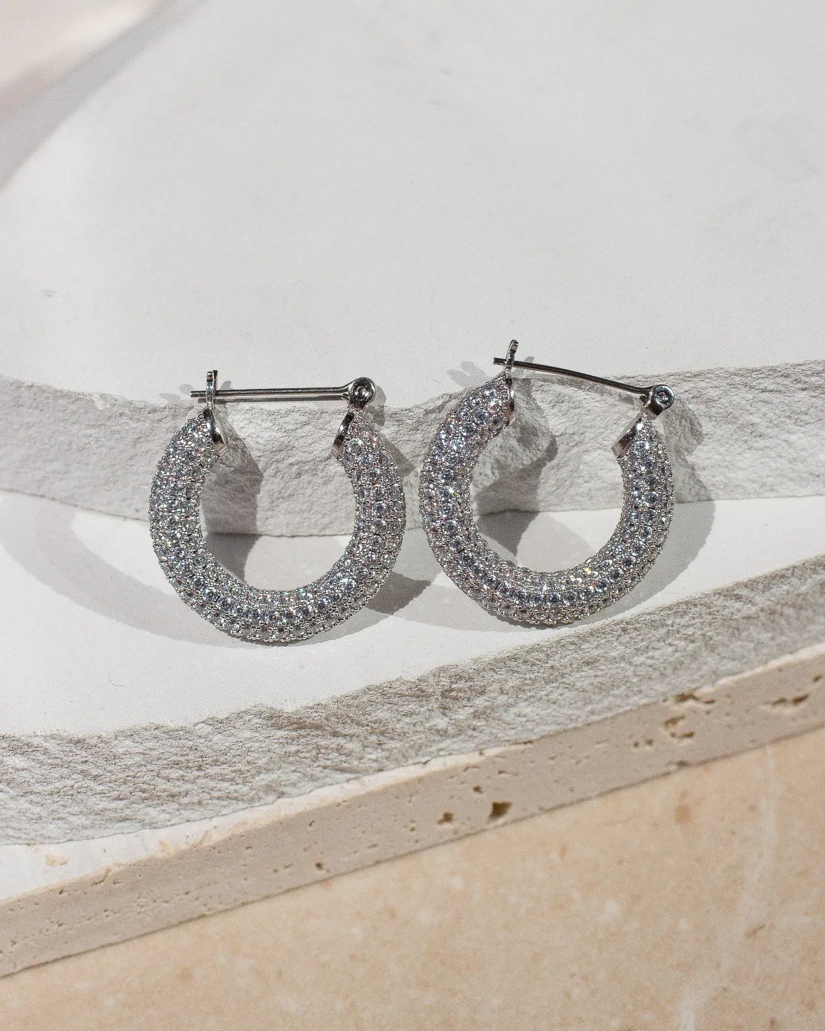 Luv Aj Pave Baby Amalfi Hoops Silver Shoes_Luv-Aj-Jewellery