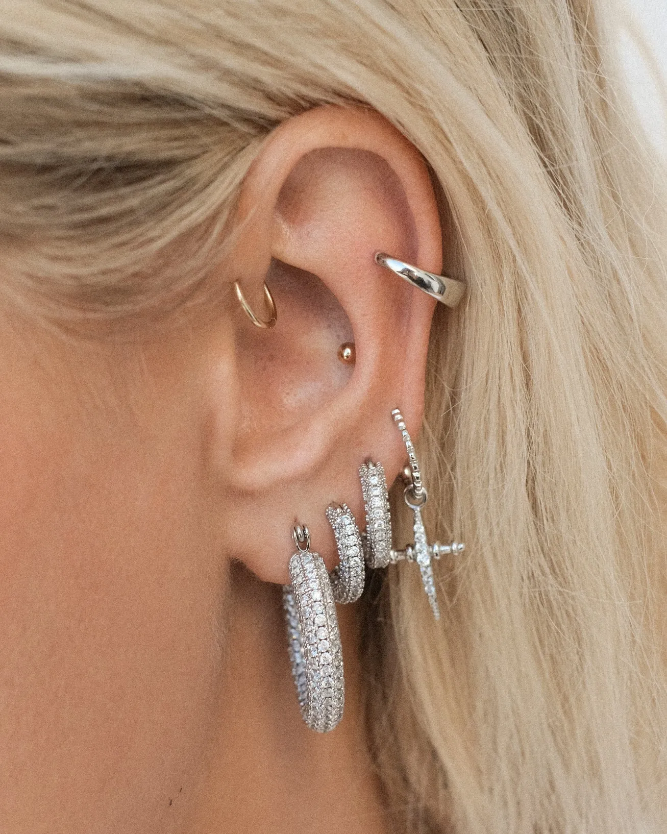 Luv Aj Pave Baby Amalfi Hoops Silver Shoes_Luv-Aj-Jewellery