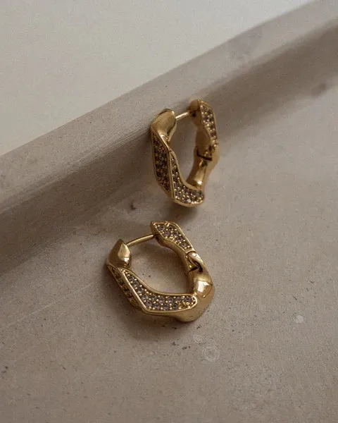 Luv AJ - Pave Cuban Link Hoops Gold Shoes_Luv-Aj-Jewellery