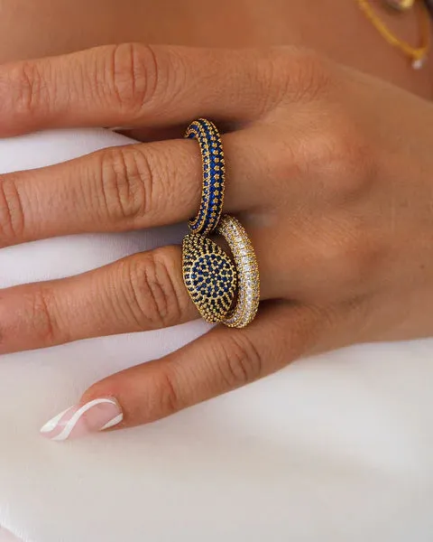 Luv AJ Pave Signet Ring Gold Blue Sapphire Shoes_Luv-Aj-Jewellery