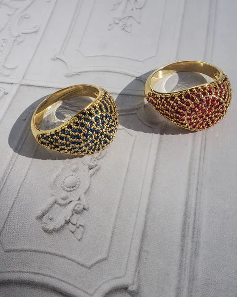 Luv AJ Pave Signet Ring Gold Blue Sapphire Shoes_Luv-Aj-Jewellery
