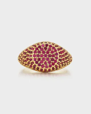 Luv AJ Pave Signet Ring Gold Ruby Red Shoes_Luv-Aj-Jewellery