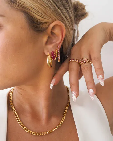 Luv AJ Pave Signet Ring Gold Ruby Red Shoes_Luv-Aj-Jewellery