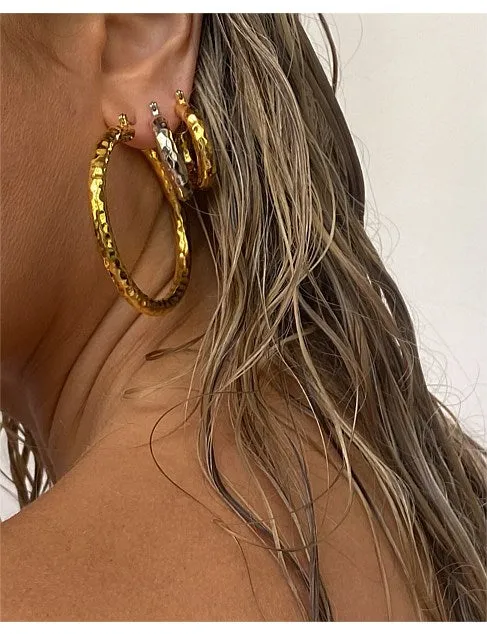 Luv Aj - Quilted Baby Amalfi Hoops Silver Shoes_Luv-Aj-Jewellery
