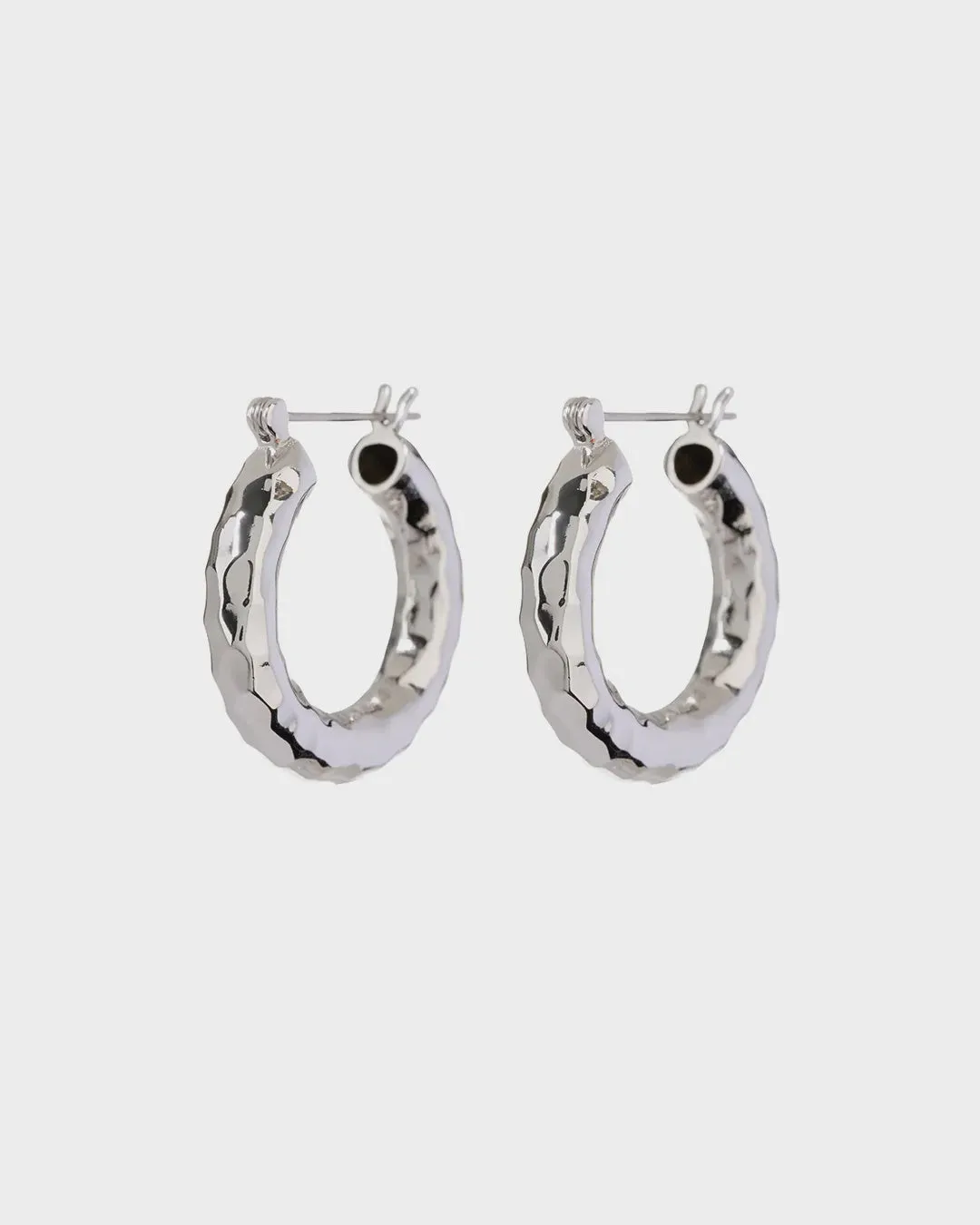 Luv Aj - Quilted Baby Amalfi Hoops Silver Shoes_Luv-Aj-Jewellery