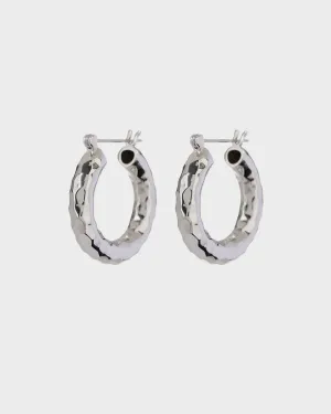 Luv Aj - Quilted Baby Amalfi Hoops Silver Shoes_Luv-Aj-Jewellery