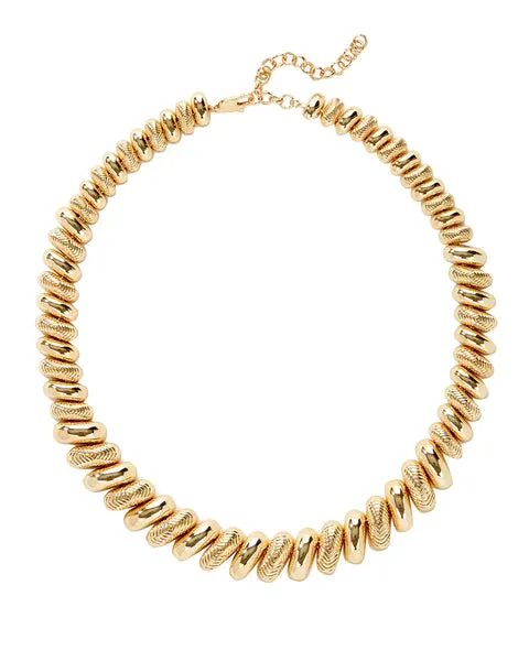 Luv AJ - Ridged Pyramid Statement Necklace Gold Shoes_Luv-Aj-Jewellery