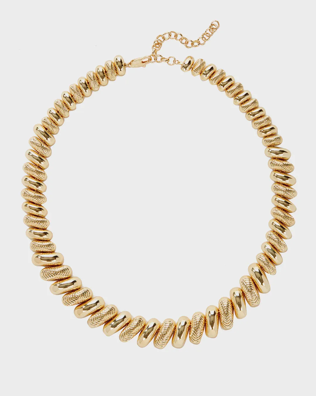 Luv AJ - Ridged Pyramid Statement Necklace Gold Shoes_Luv-Aj-Jewellery
