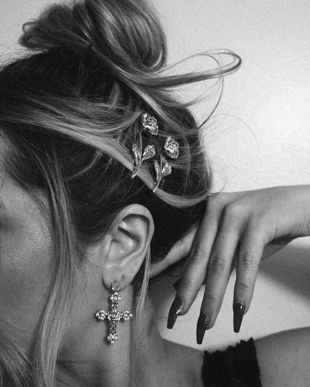 Luv Aj - Rosa Cross Earrings Silver Shoes_Luv-Aj-Jewellery