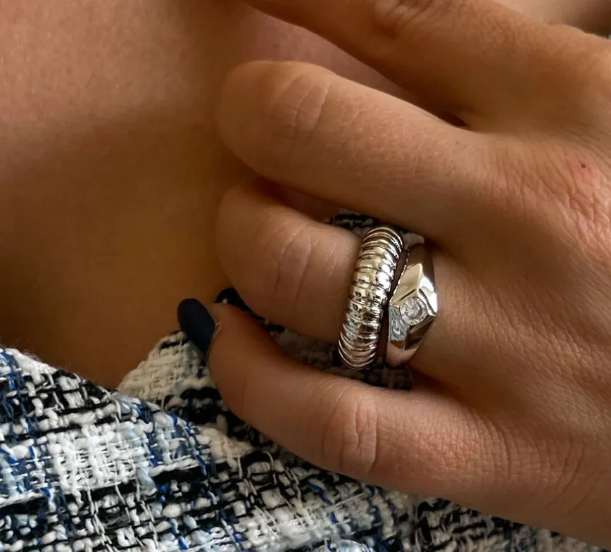 Luv AJ Snake Chain Ring Silver Shoes_Luv-Aj-Jewellery