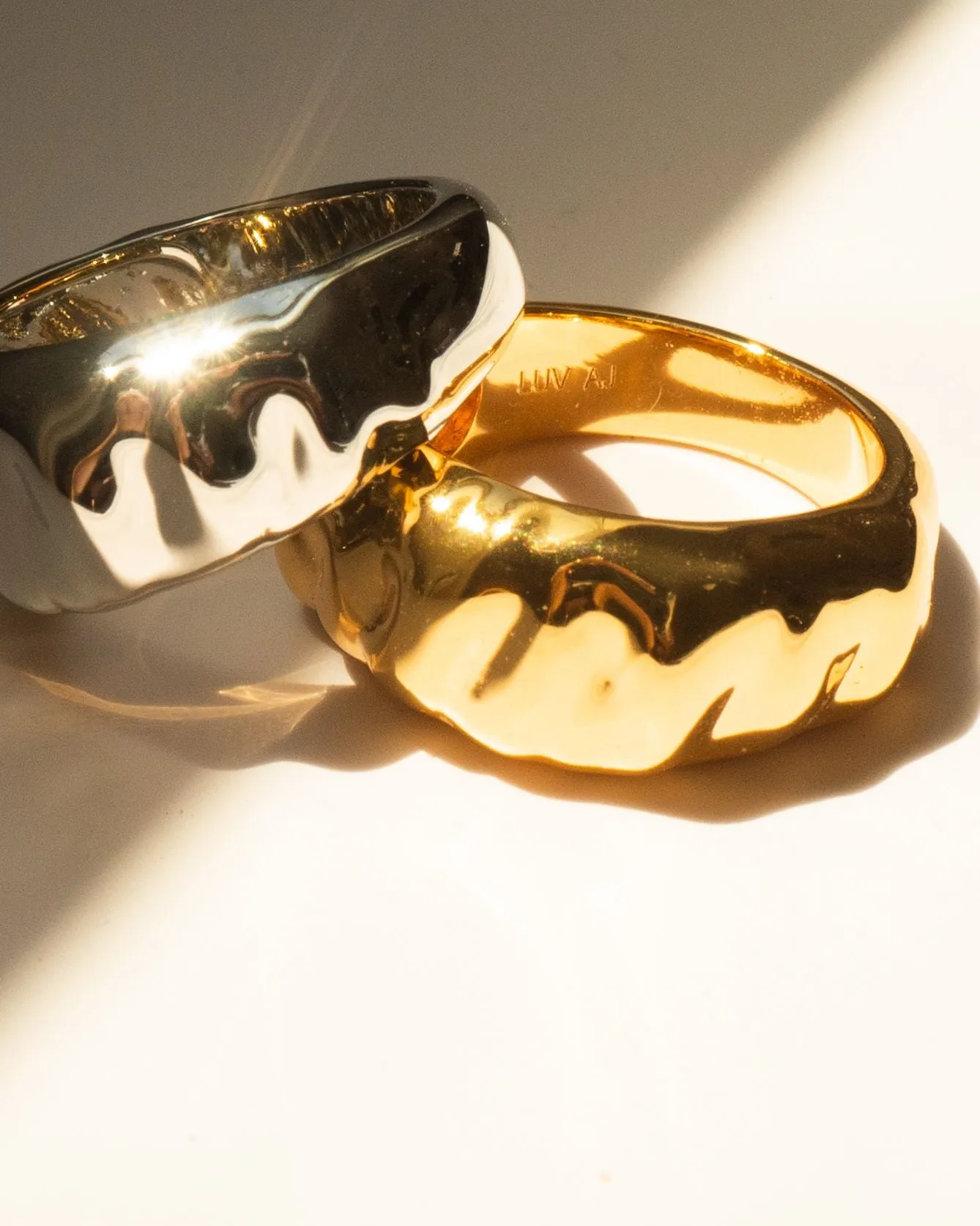 Luv AJ The Hammered Ridged Band Ring Silver Shoes_Luv-Aj-Jewellery