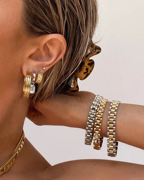 Luv AJ - Two Toned Timepiece Bracelet Shoes_Luv-Aj-Jewellery