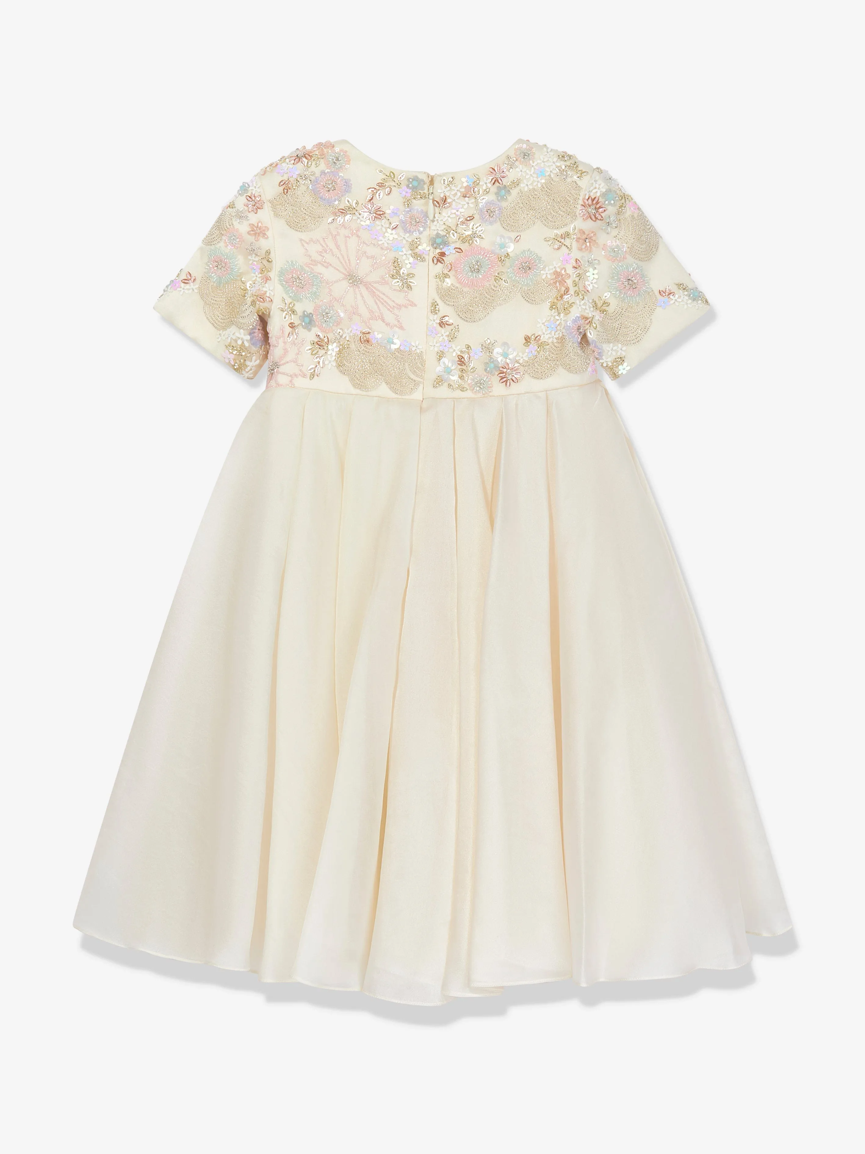 Maison Ava Girls Delphine Embellished Tulle Dress in Ivory