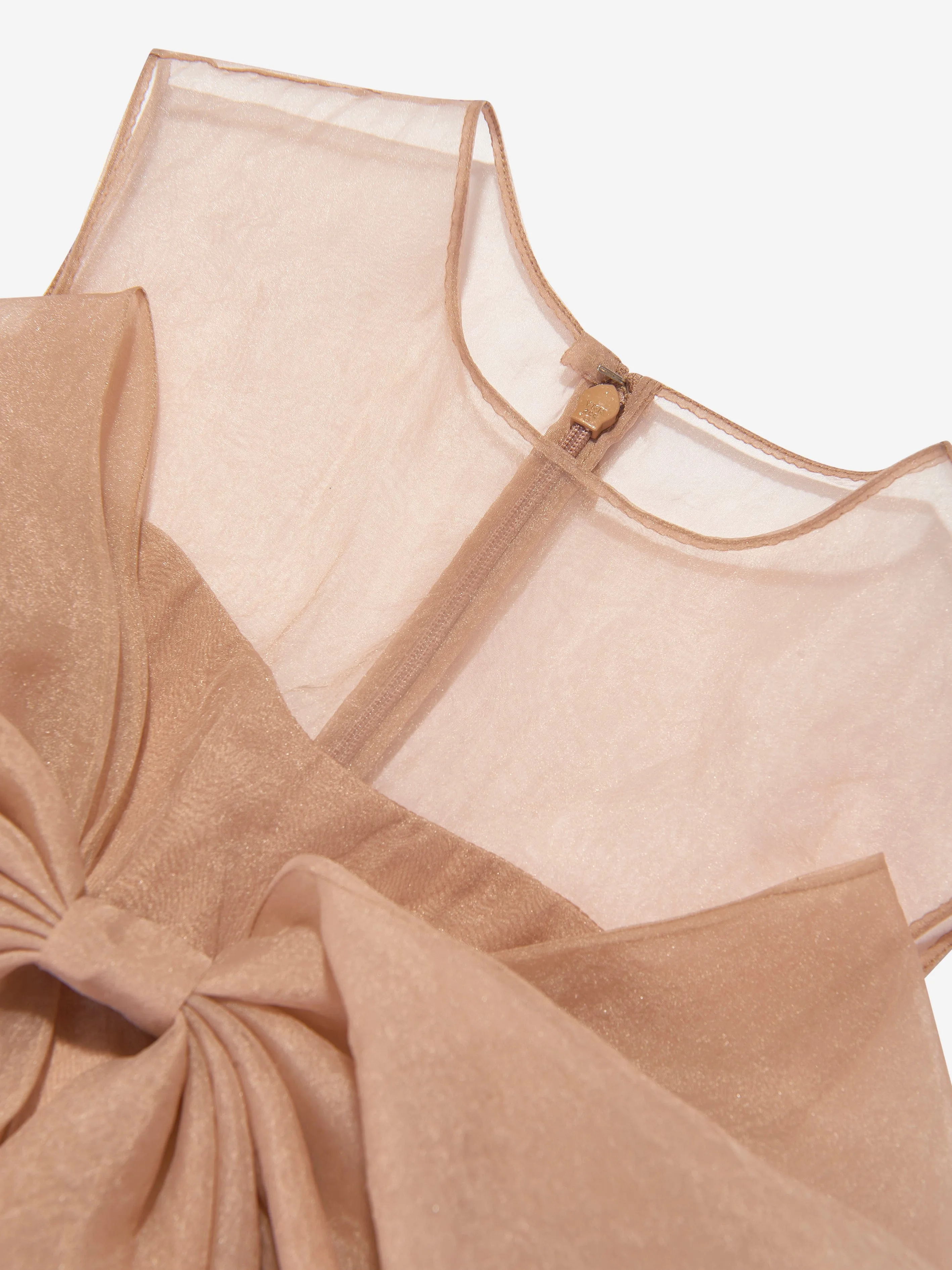 Maison Ava Girls Linette Ruffle Bow Dress in Pink