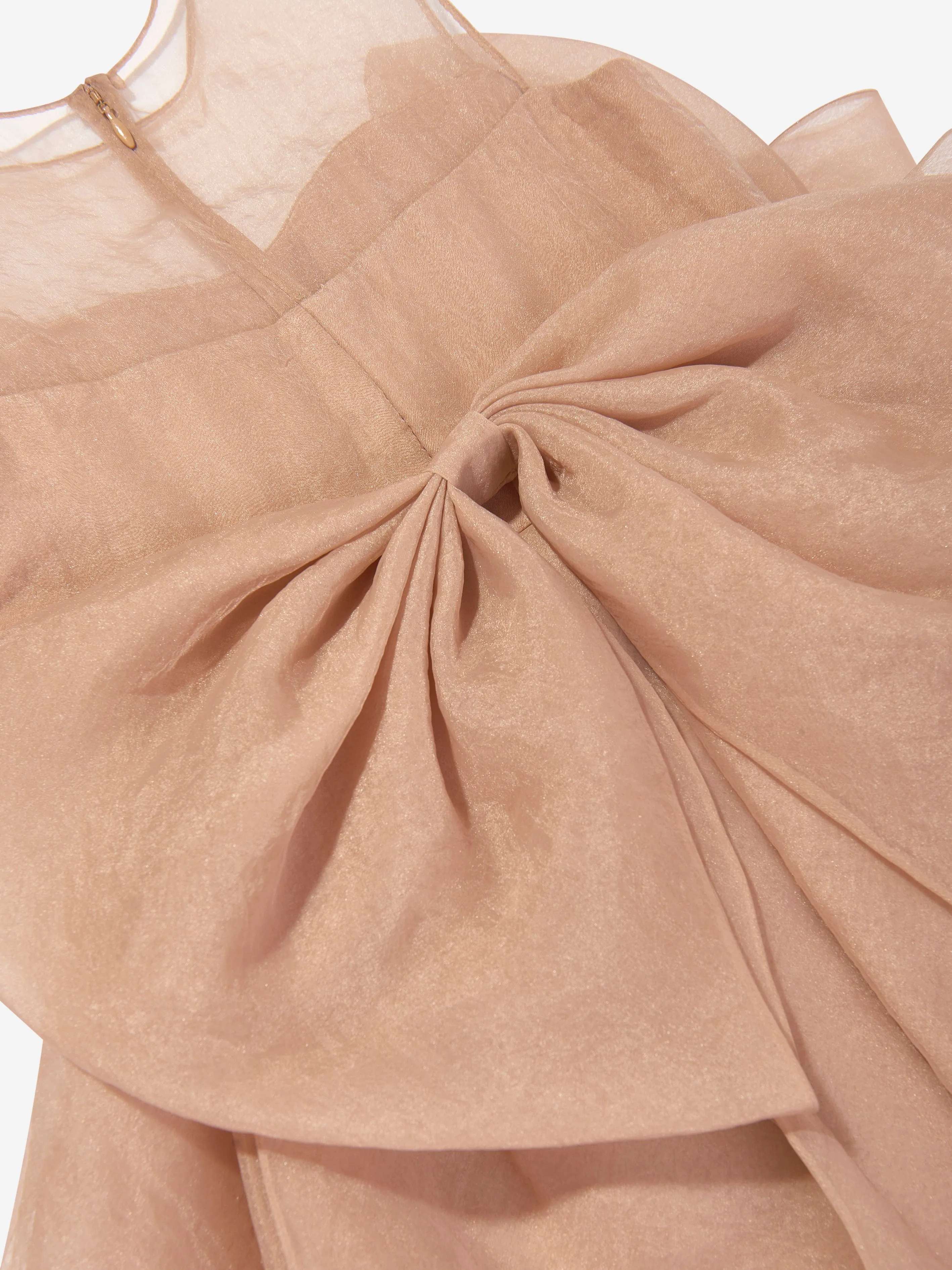 Maison Ava Girls Linette Ruffle Bow Dress in Pink