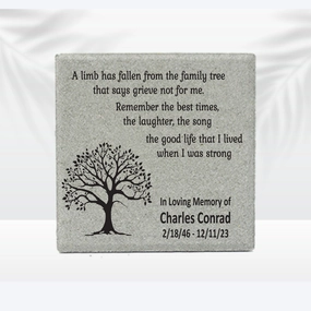 Memorial Stone - 12x12 Family Memorial Gift - Garden Stone show poultry,grooming poultry
