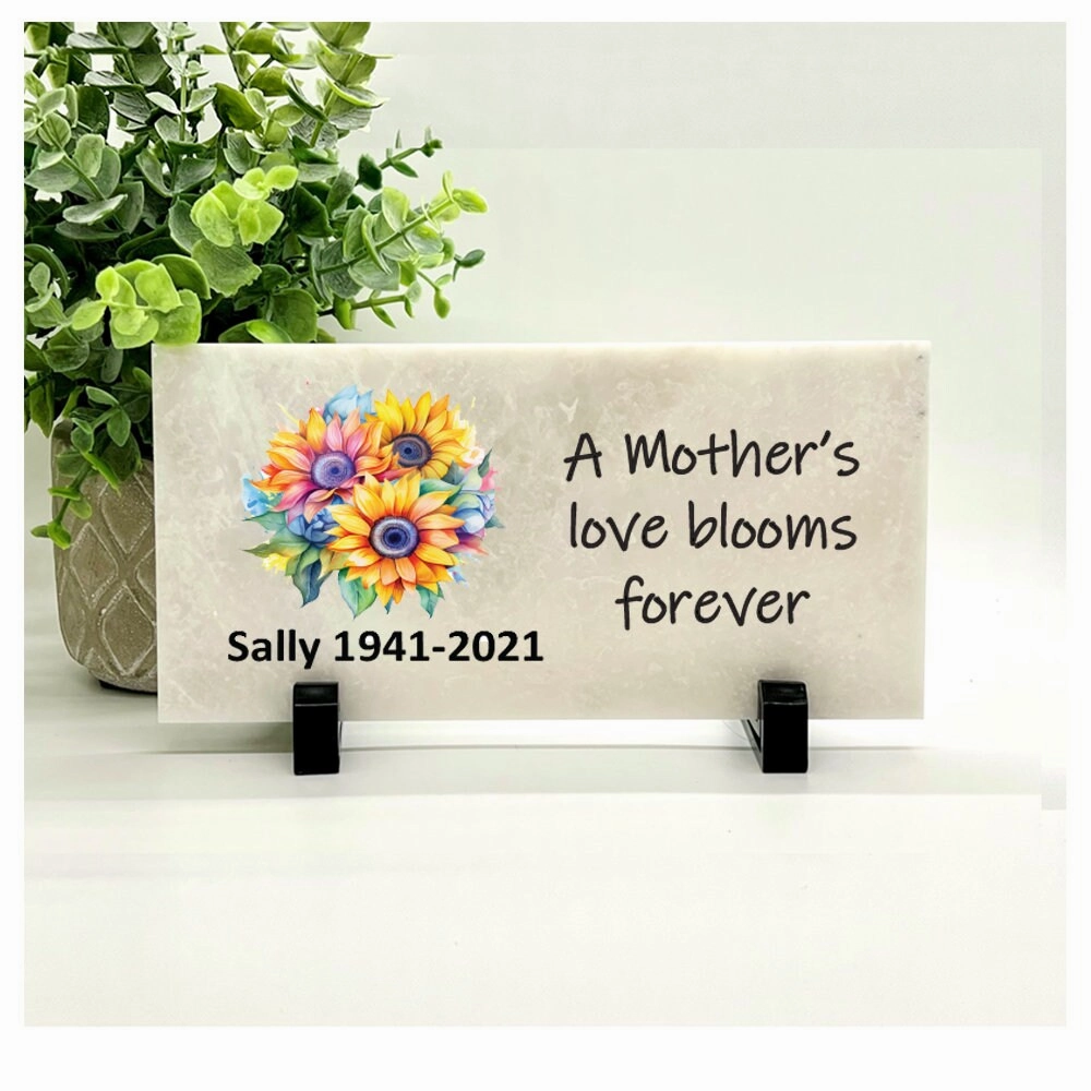 Memorial Stone - A Mother's love blooms forever