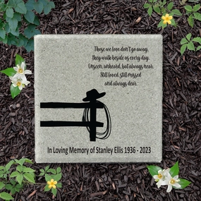 Memorial Stone - Cowboy Memorial - Custom Memorial Gift