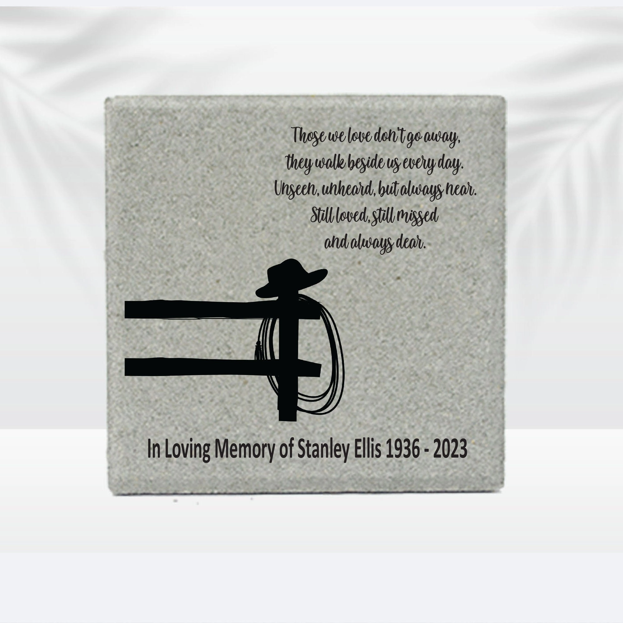 Memorial Stone - Cowboy Memorial - Custom Memorial Gift