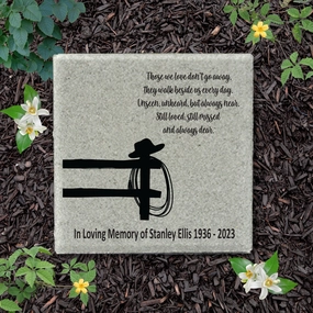 Memorial Stone - Cowboy Memorial - Custom Memorial Gift show poultry,grooming poultry