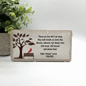 Memorial Stone - Empty Bench with Cardinal show poultry,grooming poultry