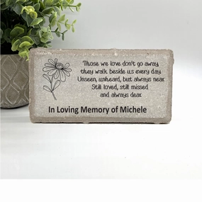 Memorial Stone - Flower - Those we love don't go away.... show poultry,grooming poultry